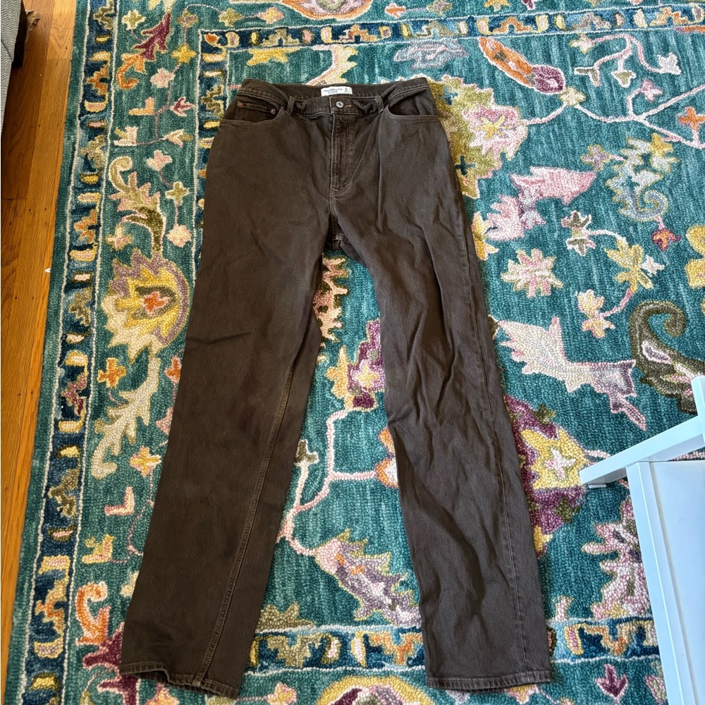 Abercrombie & Fitch the 90s straight ultra high rise curve love size 31/12 Long